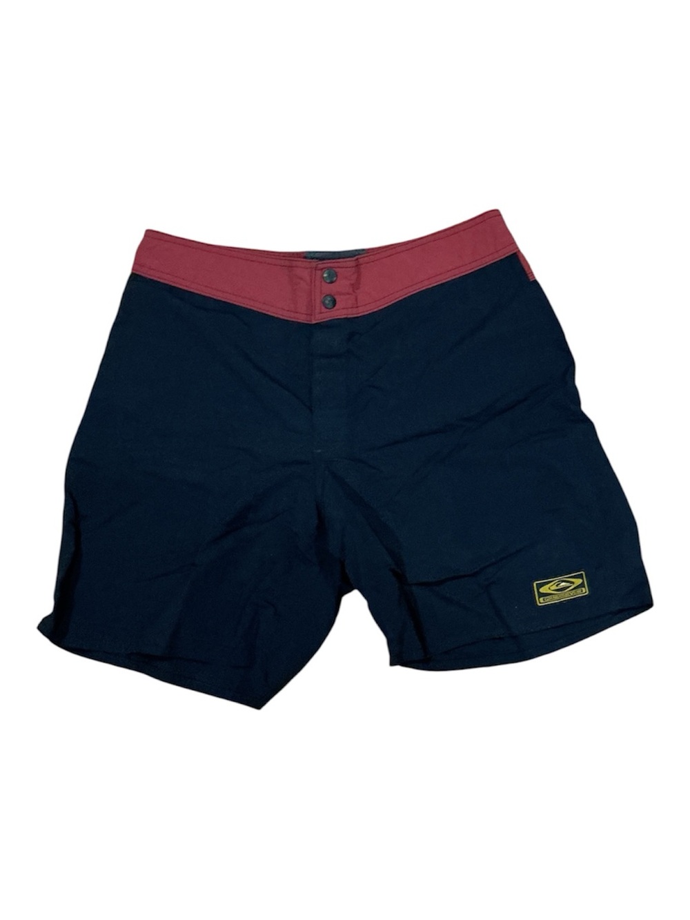 Vtg 90s Quiksilver Board Shorts nylon Velcro fly black 33 USA mint